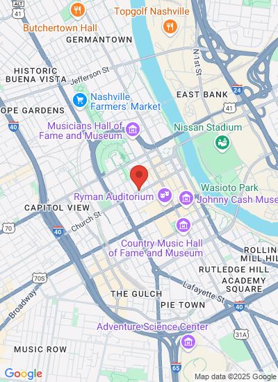 Map showing Nashville, United States
