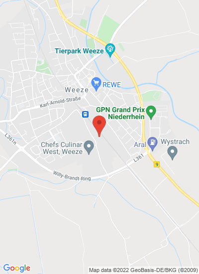 Map showing Weeze, Germany