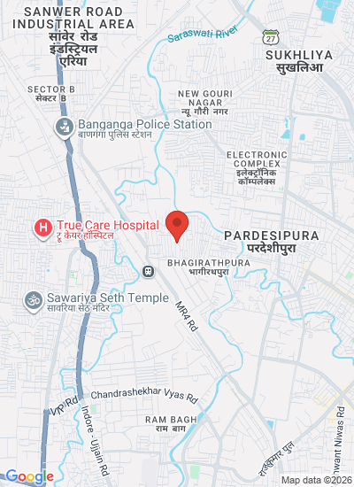 Map showing Indore, India