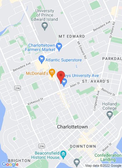 Map showing Charlottetown, Canada
