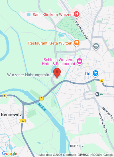 Map showing Wurzen, Germany