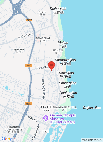 Map showing Xiamen, China