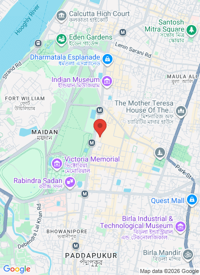 Map showing Kolkata, India