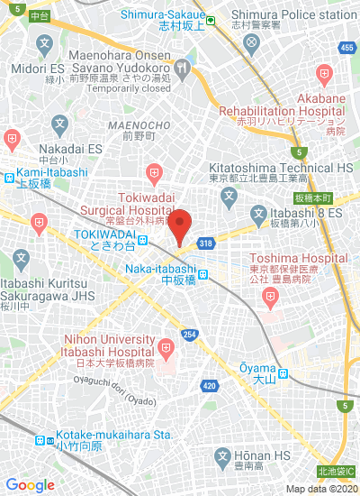 Map showing Itabashi, Japan