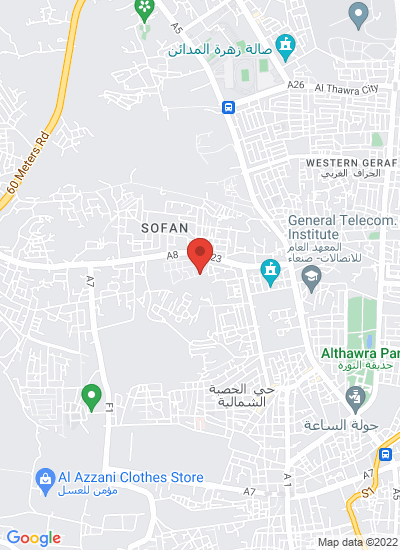 Map showing Sana'a, Yemen