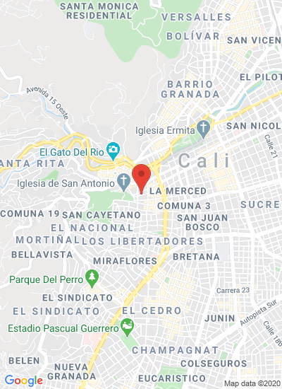 Map showing Cali Valle, Colombia