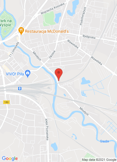 Map showing Piła, Poland