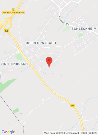 Map showing Aachen, Germany