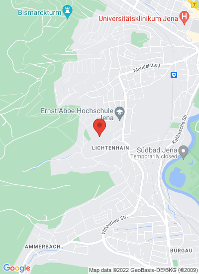 Map showing Jena, Germany
