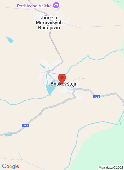 Map showing Boskovštejn, Czechia