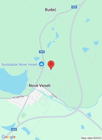 Map showing Nové Veselí, Czechia