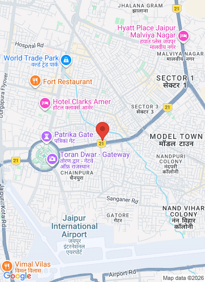 Map showing Jaipur, India