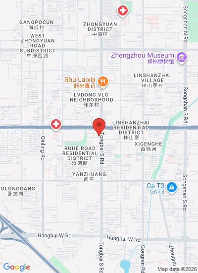 Map showing Zhengzhou Shi, China